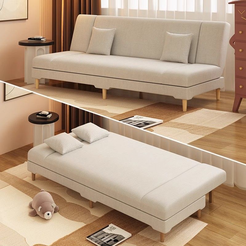 奶油風小戶型布藝沙發公寓出租屋客廳小沙發兩用可折疊臥室沙發床