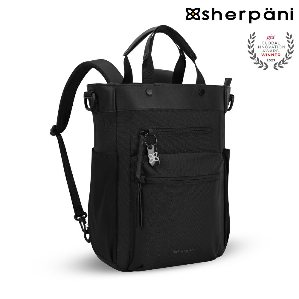 Sherpani 防盜多功能托特包 Soleil AT 18L｜黑色Carbon (安全鎖 防割 ReturnMe 環保 防盜包 旅行防盜)