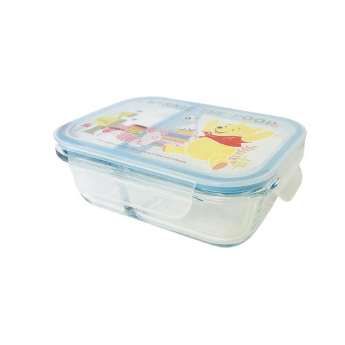 【晨光】小熊維尼 雙格玻璃保鮮盒 附提袋 580ml(590478)【現貨】