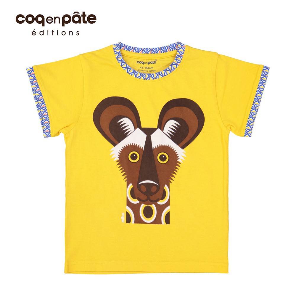 【COQENPATE】法國有機棉童趣 短袖 T-SHIRT - 非洲野犬