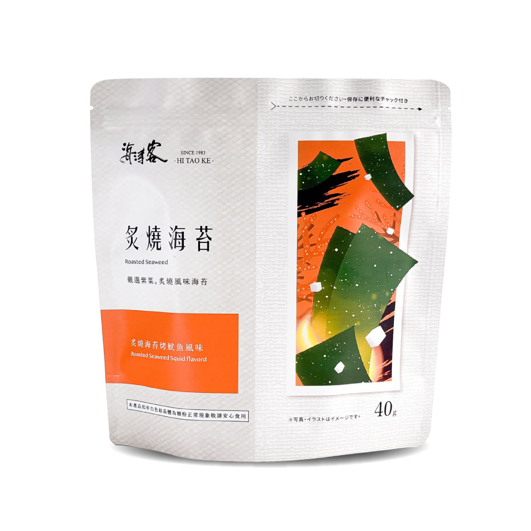 【海濤客】炙燒海苔烤魷魚風味(40g/包)｜零嘴/素食/五辛素/追劇必吃/伴手禮/烏鬼洞6號/小琉球名產 1