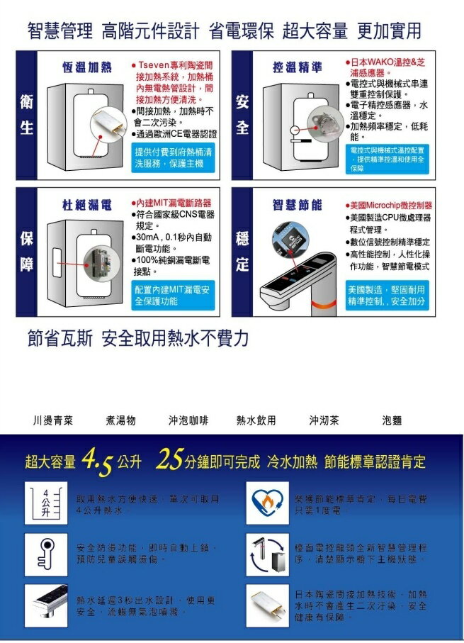 【Gleamous 格林姆斯】K800銀色/黑色冷熱雙溫觸控出水廚下型加熱器飲水機搭載【搭載愛惠浦QL3-4H2+三道式5微米PP+樹脂軟水+腳架+漏水斷漏器】送安裝 3