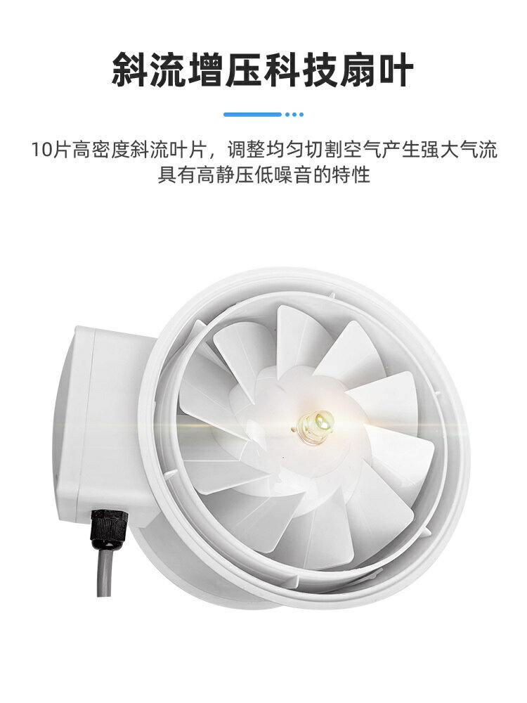 {保固一年 可打統編艾灸排煙管道風機6寸抽煙機家用4寸換氣扇強力8寸排風排氣扇靜音 2