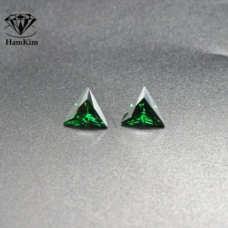 diy祖母綠鋯三角形直角3*3-8*8綠色寶石裸石戒指戒面耳釘配飾鑲嵌