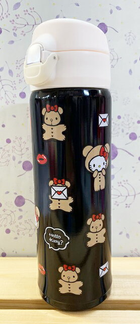 【震撼精品百貨】凱蒂貓 Hello Kitty 日本SANRIO三麗鷗 KITTY不鏽鋼保溫瓶(450ML)-口紅熊#11559 震撼日式精品百貨
