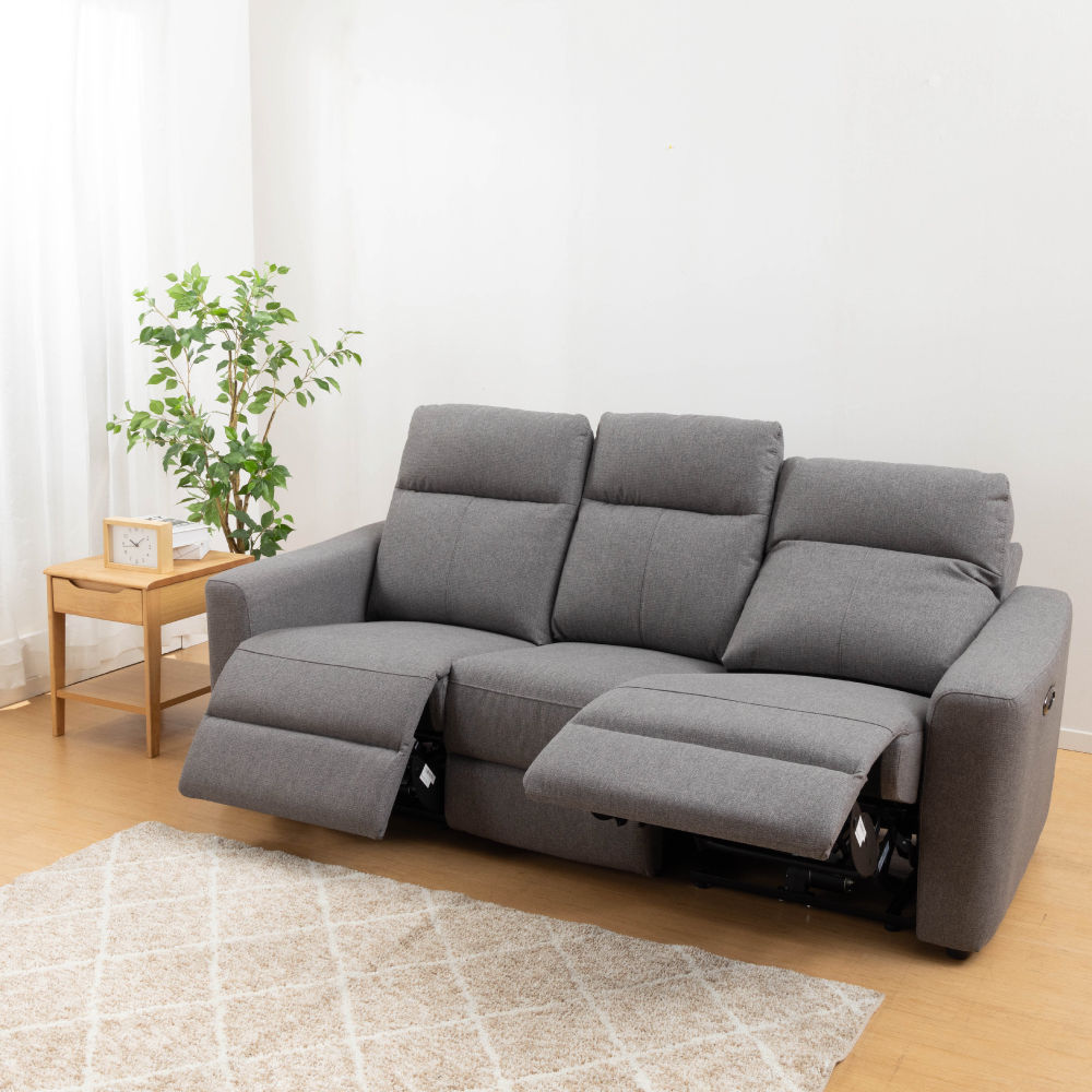 防潑水貓抓布 布質3人用電動沙發