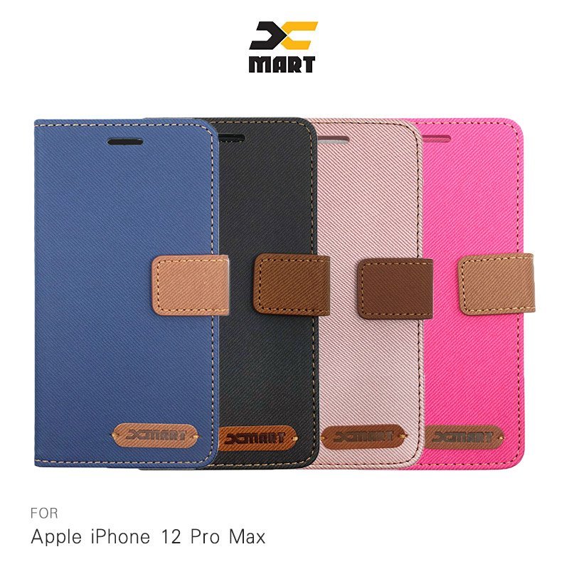 【APP4%點數】XMART Apple iPhone 12 Pro Max (6.7吋) 斜紋休閒皮套 掀蓋 可立 插卡 磁扣【限定樂天APP下單】