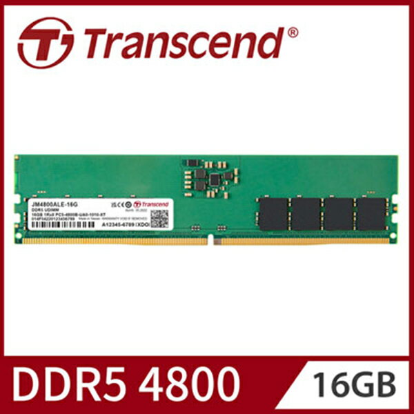 Transcend 創見 JetRam DDR5-4800 16GB 桌上型 JM4800ALE-16G
