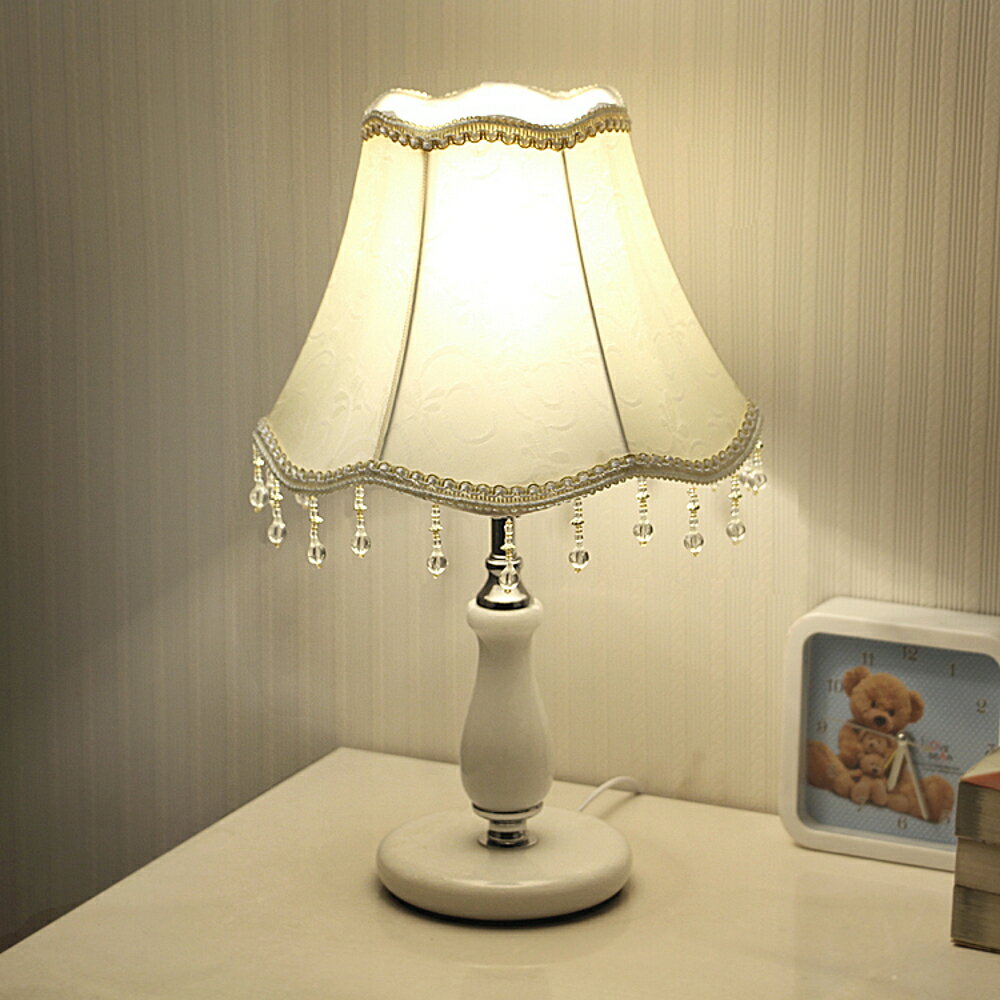 歐式臥室裝飾婚房溫馨個性小台燈創意現代可調光LED節能床頭燈 交換禮物全館免運