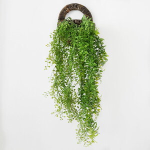 仿真金錢葉裝飾藤條綠葉婚慶路引吊頂布置 塑料假花墻面裝飾背景