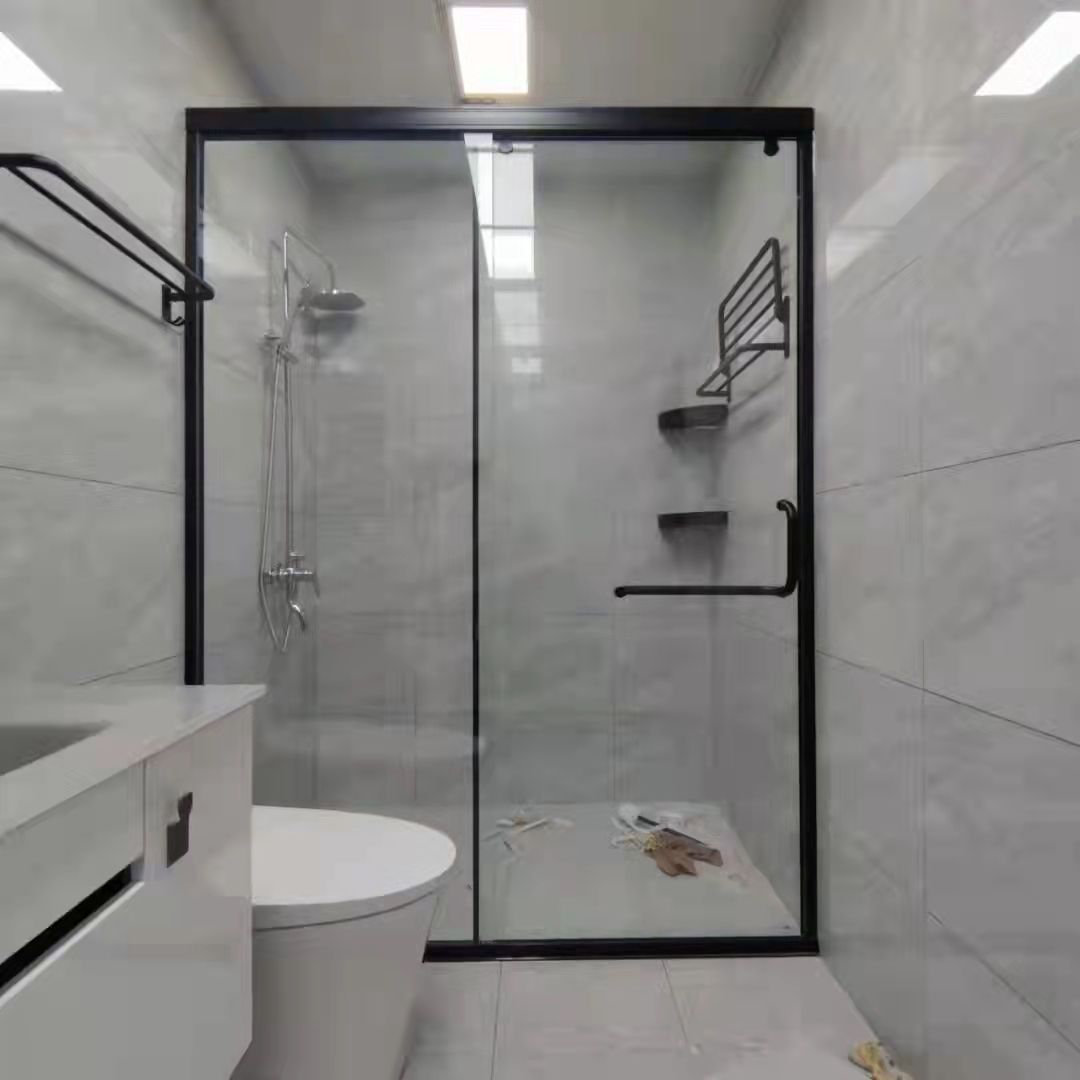 【台灣公司保固】淋浴房一字型衛生間干濕分離隔斷浴室洗澡間玻璃推拉門簡易沐浴屏