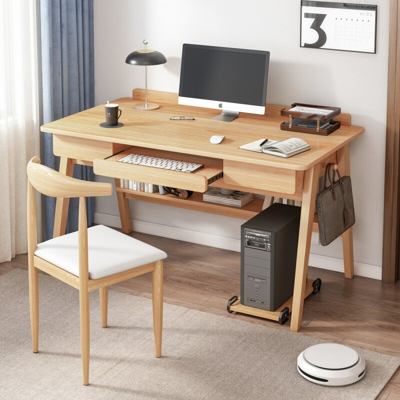 APP下單享點數9% 辦公桌出租房電腦桌臺式雙層置物單人簡約現代經濟辦公室簡易桌子