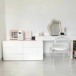 輕奢梳妝臺收納柜一體可伸縮旋轉臥室現代簡約高級感實木化妝桌
