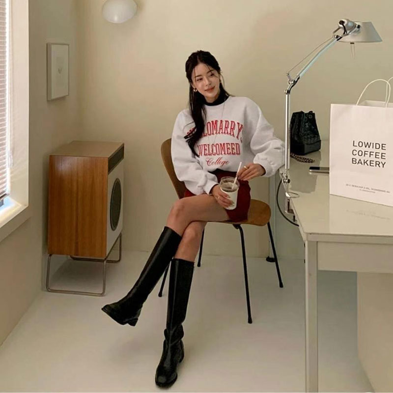 ANNAS 正韓 聖誕字母衛衣 刷毛加絨加厚棉長袖上衣 聖誕節毛衣 聖誕節穿搭 韓國 4