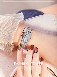 美琪 (簡約時尚)鑲嵌水鑽숙녀분名媛時裝鑽石다이아몬드手錶手鏈石英防水手錶