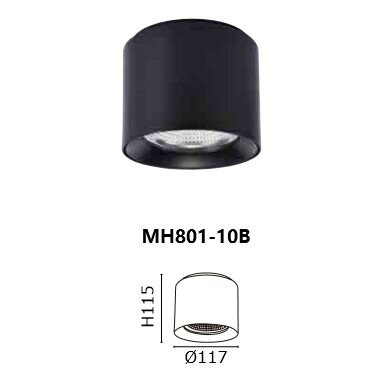 MARCH LED 10W 筒燈 小型 黑色 直徑11x11cm 吸頂筒燈 明裝筒燈 MH801-10B 好商量~