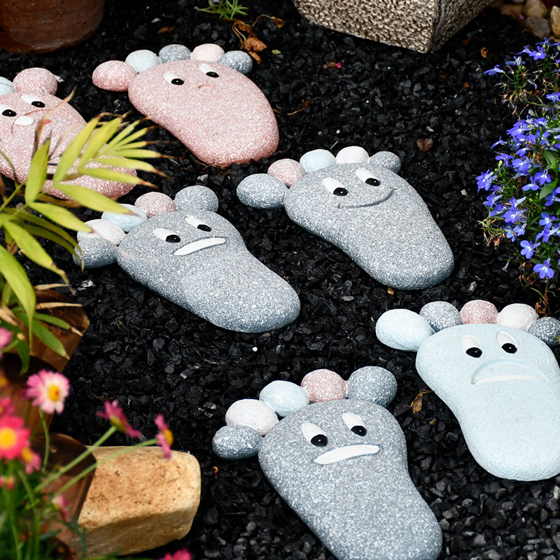 創意庭院汀步石卡通花園腳踏石草坪墊腳石戶外地磚園林踏步鋪路石