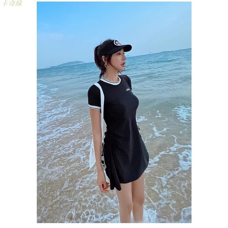 女生泳衣 泳裝 新款 裙式 分體 時尚顯瘦 保守 學生 韓國ins 網紅款 超仙 溫泉泳衣