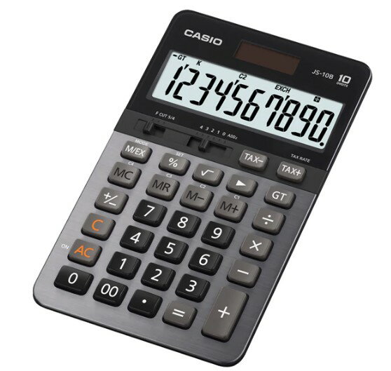 CASIO JS-10B 桌上型 商務用計算機 (金屬灰) (10位)
