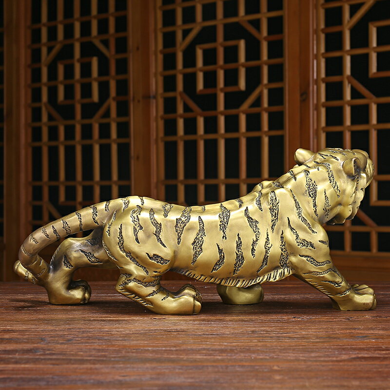 銅製 干支虎 虎嘯山河 茶台 机 事務室 招財 風水 装飾品 工芸品 置物 銅老虎擺件純銅虎嘯山河大號全銅工藝裝飾品藝術生肖虎年吉祥物| 協貿