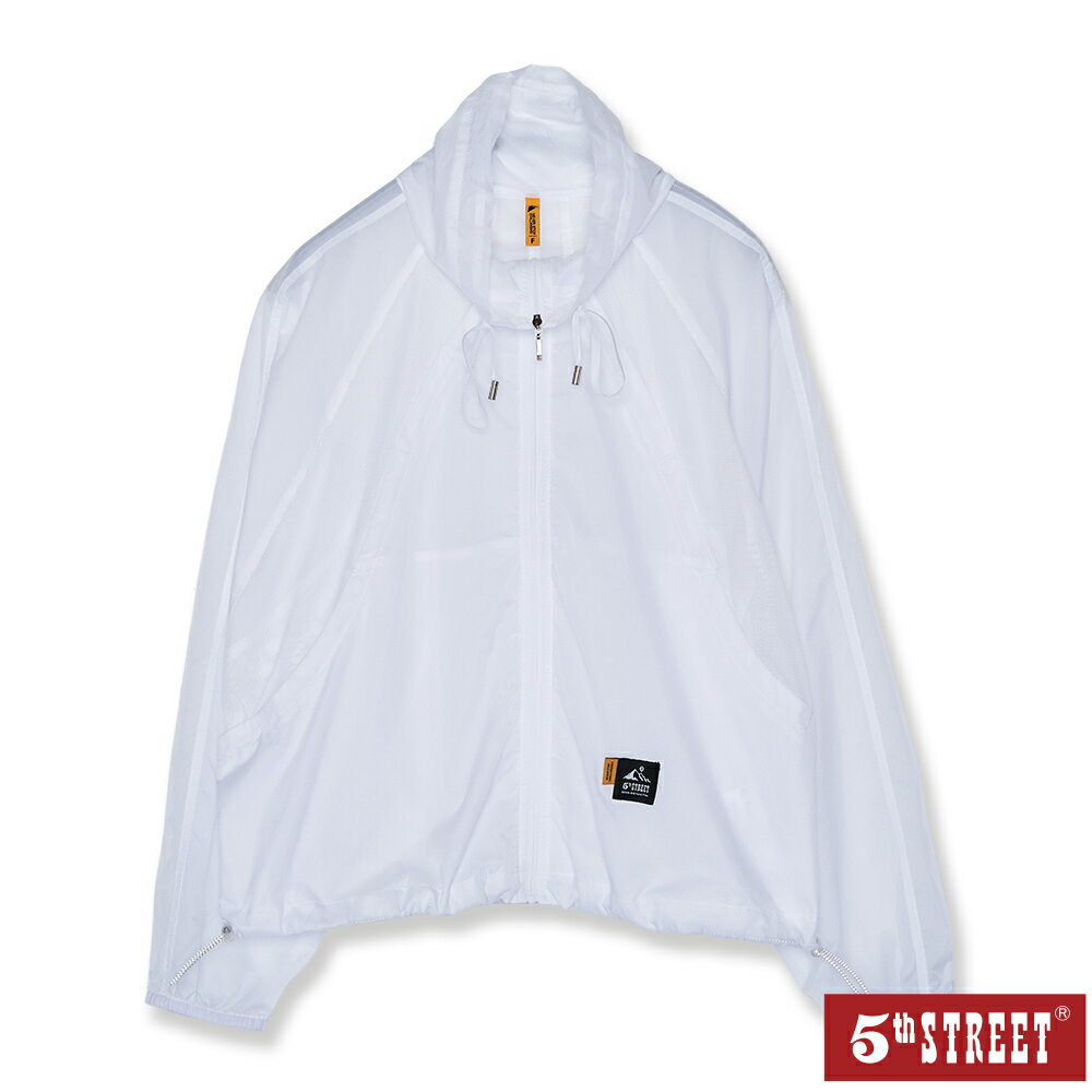 女裝 冰感防曬 抗UV 涼感 輕量 拼接 網格 防曬外套 白色 (510584) 【5th STREET】【APP下單享4%回饋】