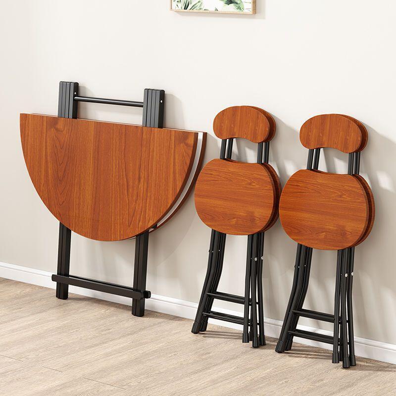 新品上市!!熱門爆品！！【現貨】家用簡易摺疊桌戶外餐桌擺攤桌小戶型飯茶几兩用便攜實木圓桌