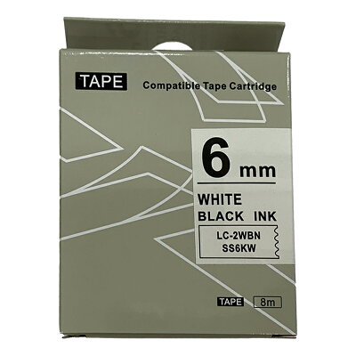 EPSON相容性標籤帶6mm白底黑字【九乘九購物網】