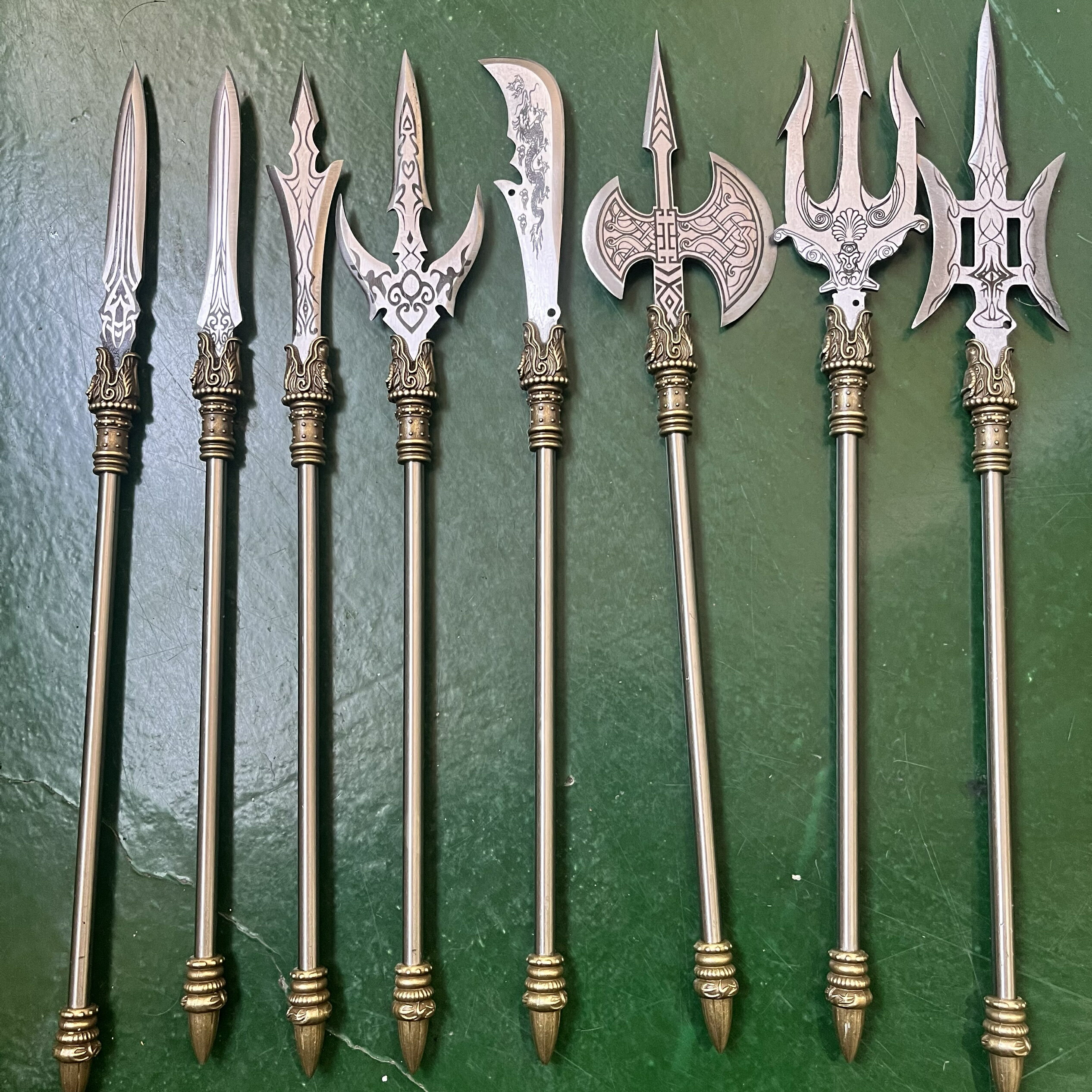 {可打統編 保固一年}龍泉手工鍛打復古茶針關公大刀青龍偃月刀關公茶具迷你擺件未開刃 0