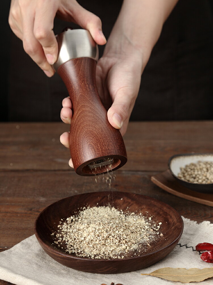 onlycook 高檔研磨器 304不銹鋼黑胡椒研磨瓶 木質花椒胡椒調料瓶