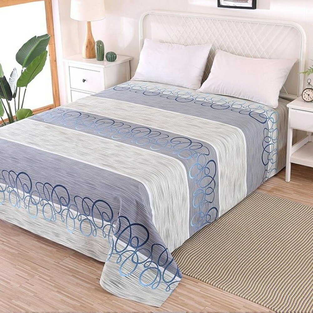 床罩 100%純棉老粗布床單單件1.8m2米1.5床棉麻亞麻雙人被單枕套 BBJH