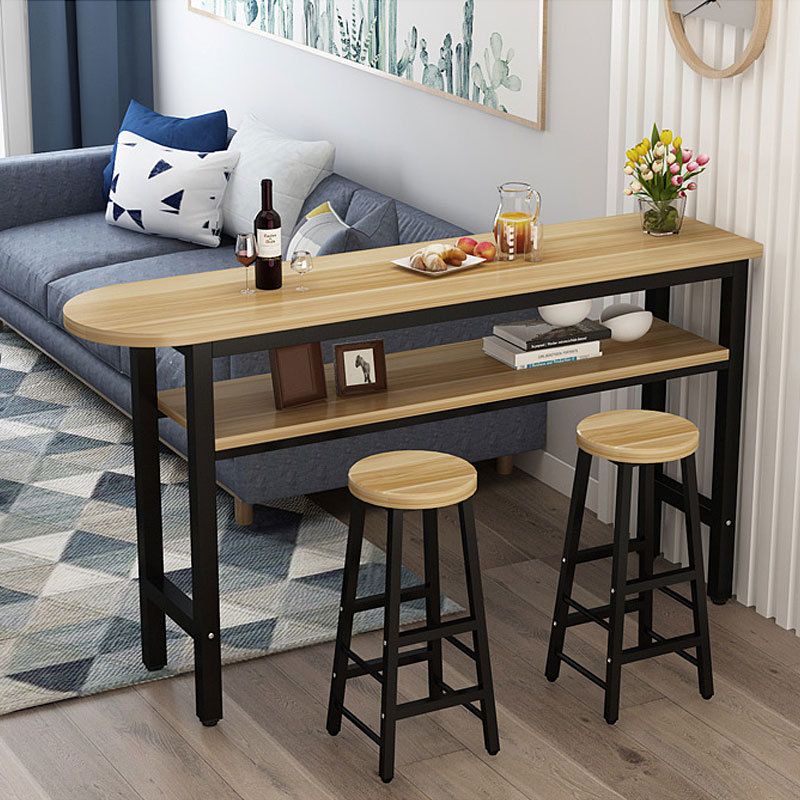 半圓雙層隔斷客廳吧臺桌用細長桌高腳靠墻咖啡餐桌椅