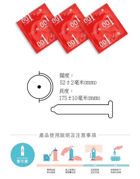 【OKAMOTO 岡本】001至尊勁薄 衛生套 4入裝  保險套 衛生套 condom 1