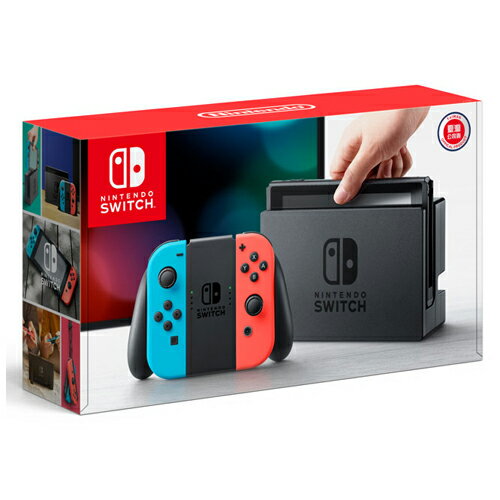 預購 任天堂Nintendo Switch主機【台灣公司貨】- 搭紅藍手把【愛買】