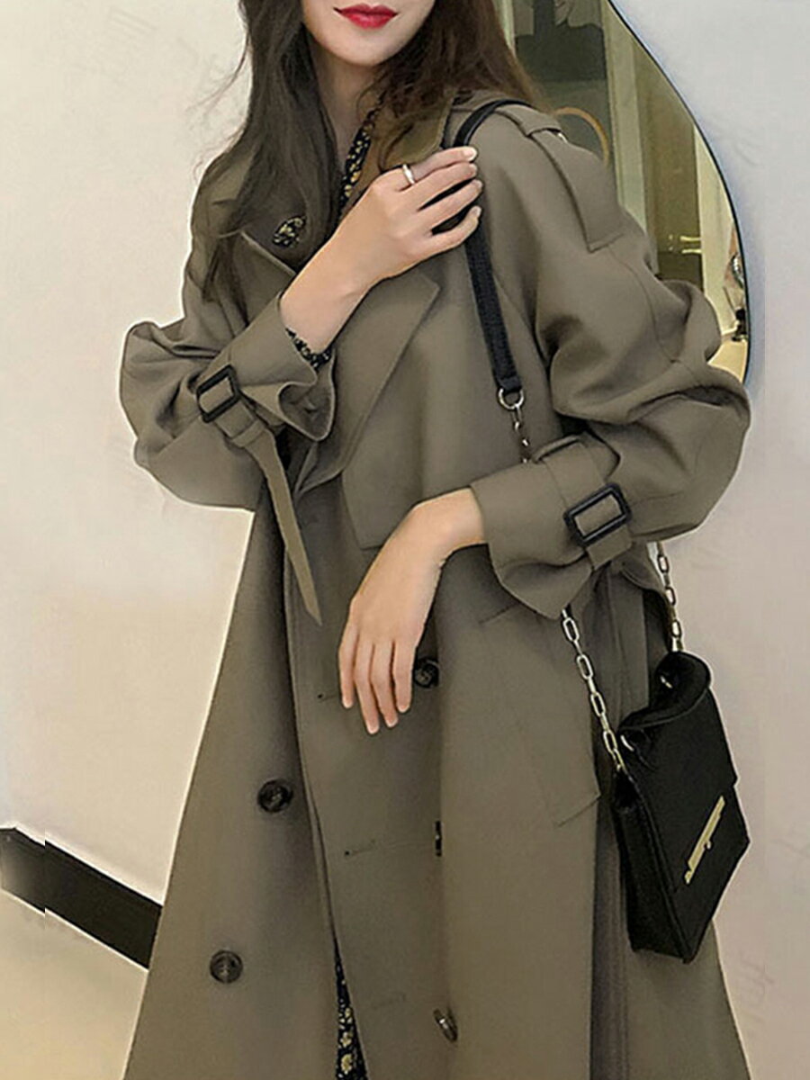 2022年新款風衣女韓系中長款小個子chic設計高級感早春秋外套大衣