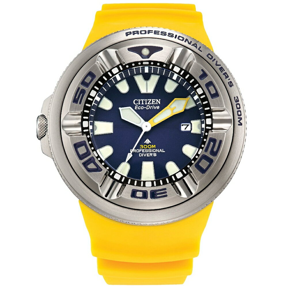 【Time Piece】CITIZEN PROMASTER 光動能300米撞色潛水腕錶-晨曦黃(BJ8058-06L) [APP下單享4%點數]