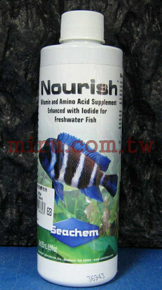 【西高地水族坊】美國原裝進口 Seachem Nourish 淡水魚免疫維他命250ml