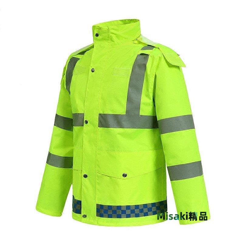 NIP雨衣雨褲套裝交通執勤分體式騎行服雨衣夜反光男女沖鋒衣 印字-Misaki精品