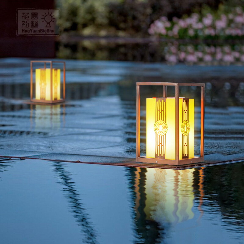 太陽能柱頭燈戶外防水圍墻燈大門燈室外花園別墅新中式庭院草坪燈