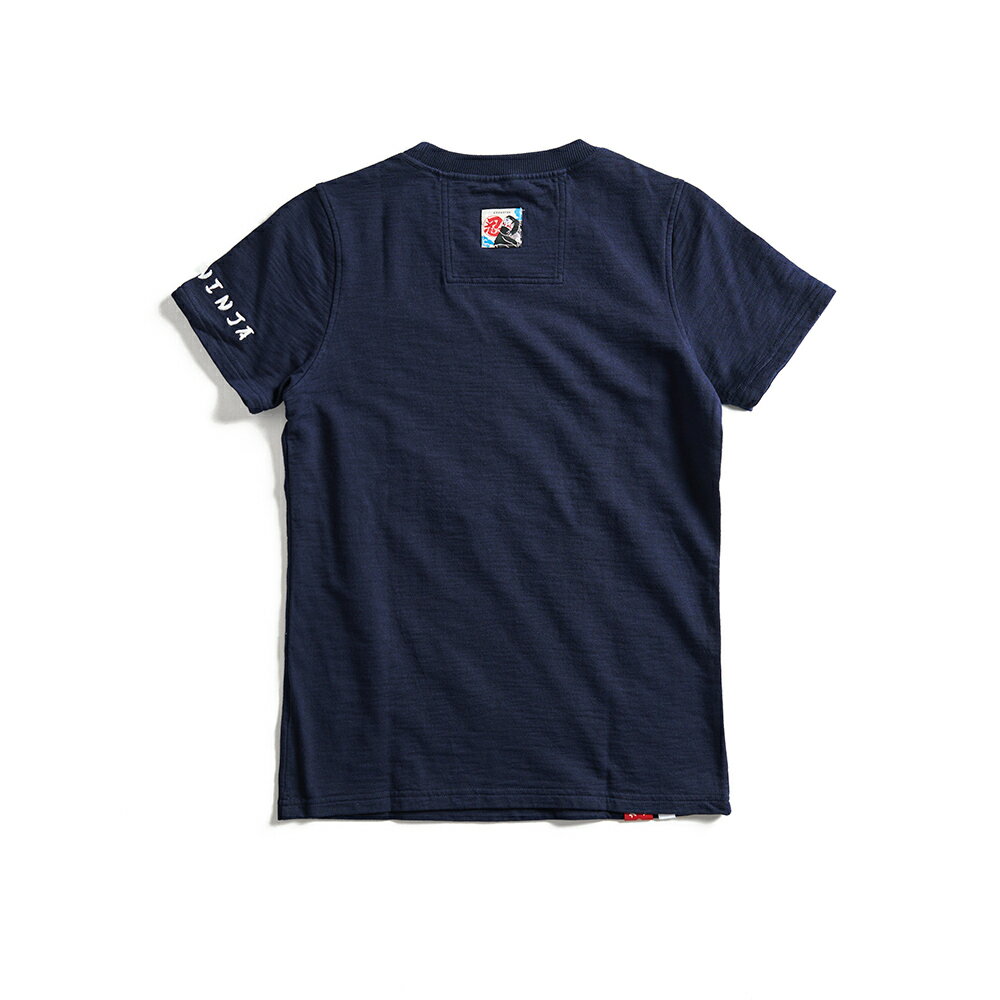 EDOKATSU江戶勝 女款 忍者系列 注連繩LOGO印花短袖T恤 (丈青色) 2