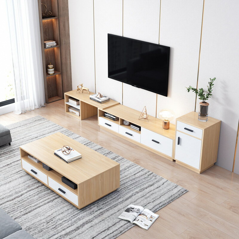 電視柜茶幾組合現代簡約臥室客廳家具套裝小戶型北歐風格地柜墻柜