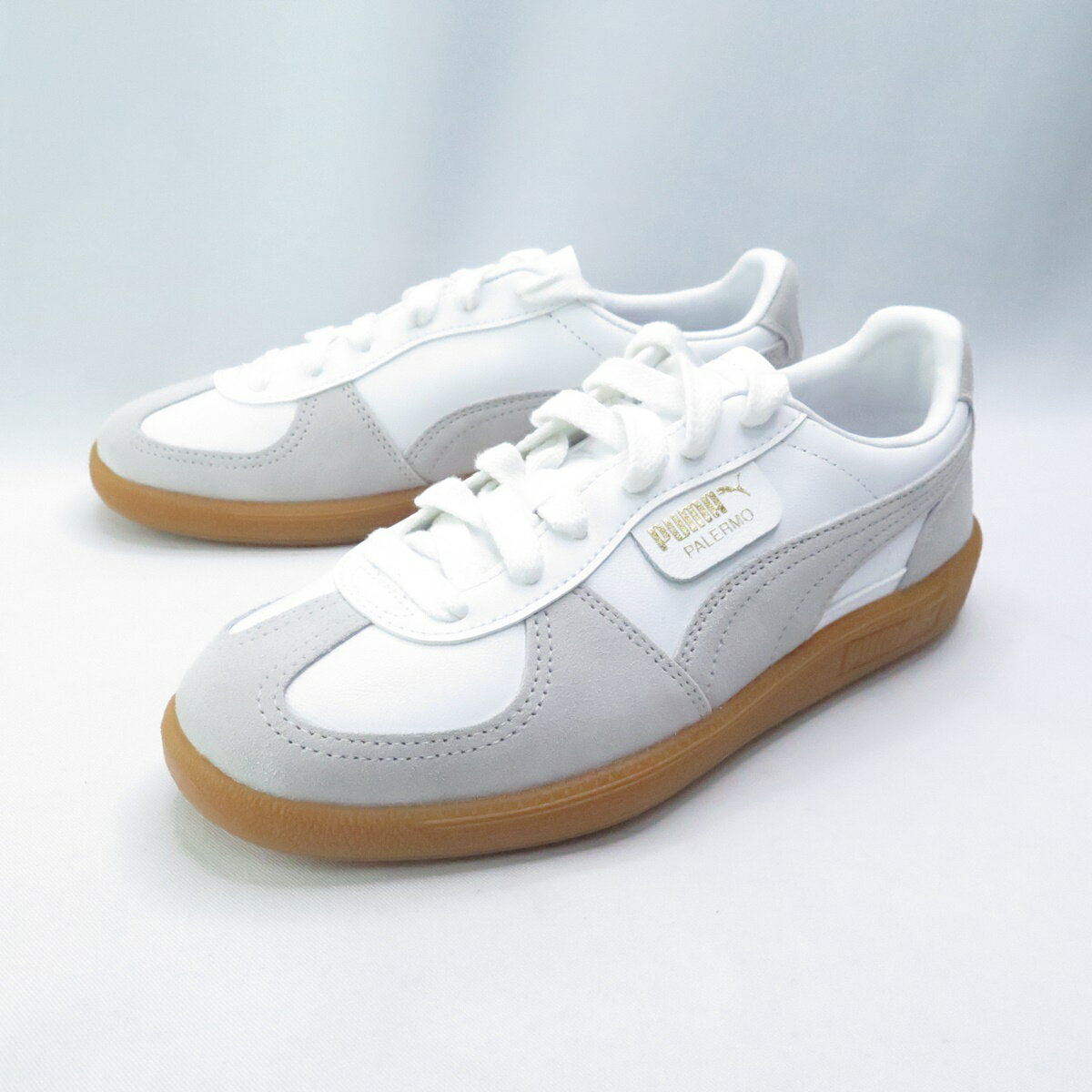PUMA 39646412 Palermo Lth 女休閒鞋 運動鞋 復古 德訓鞋 焦糖底 灰白【iSport愛運動】