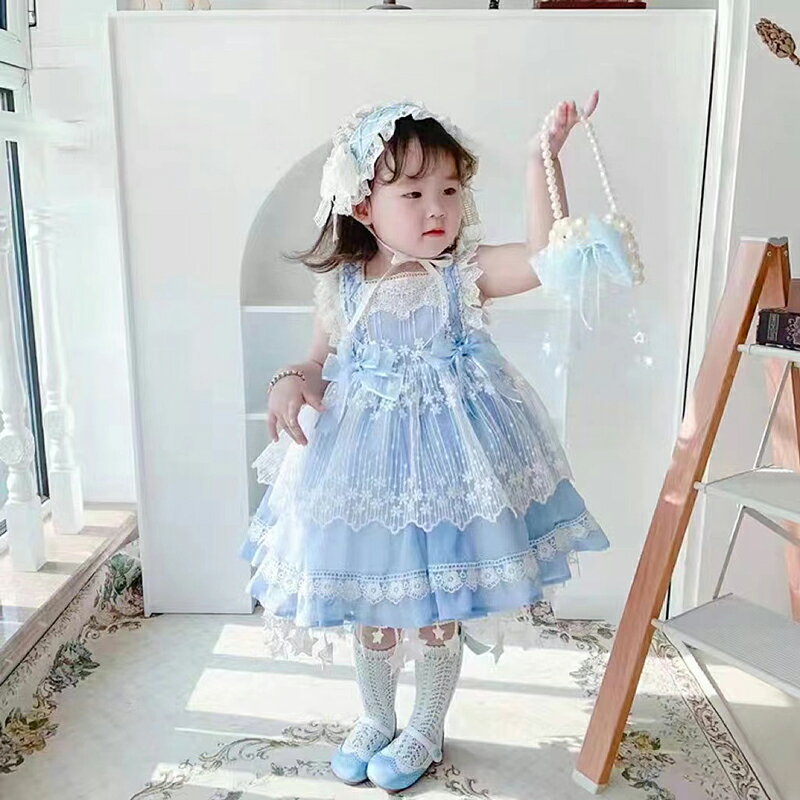 女童超仙洋裝禮服裙洛麗塔公主裙兒童連衣裙寶寶背心裙lolita裙子