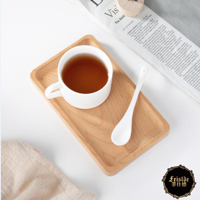木質杯墊 實木杯墊長方形小杯託小託盤辦公咖啡杯墊原木茶杯墊櫸木黑胡桃木