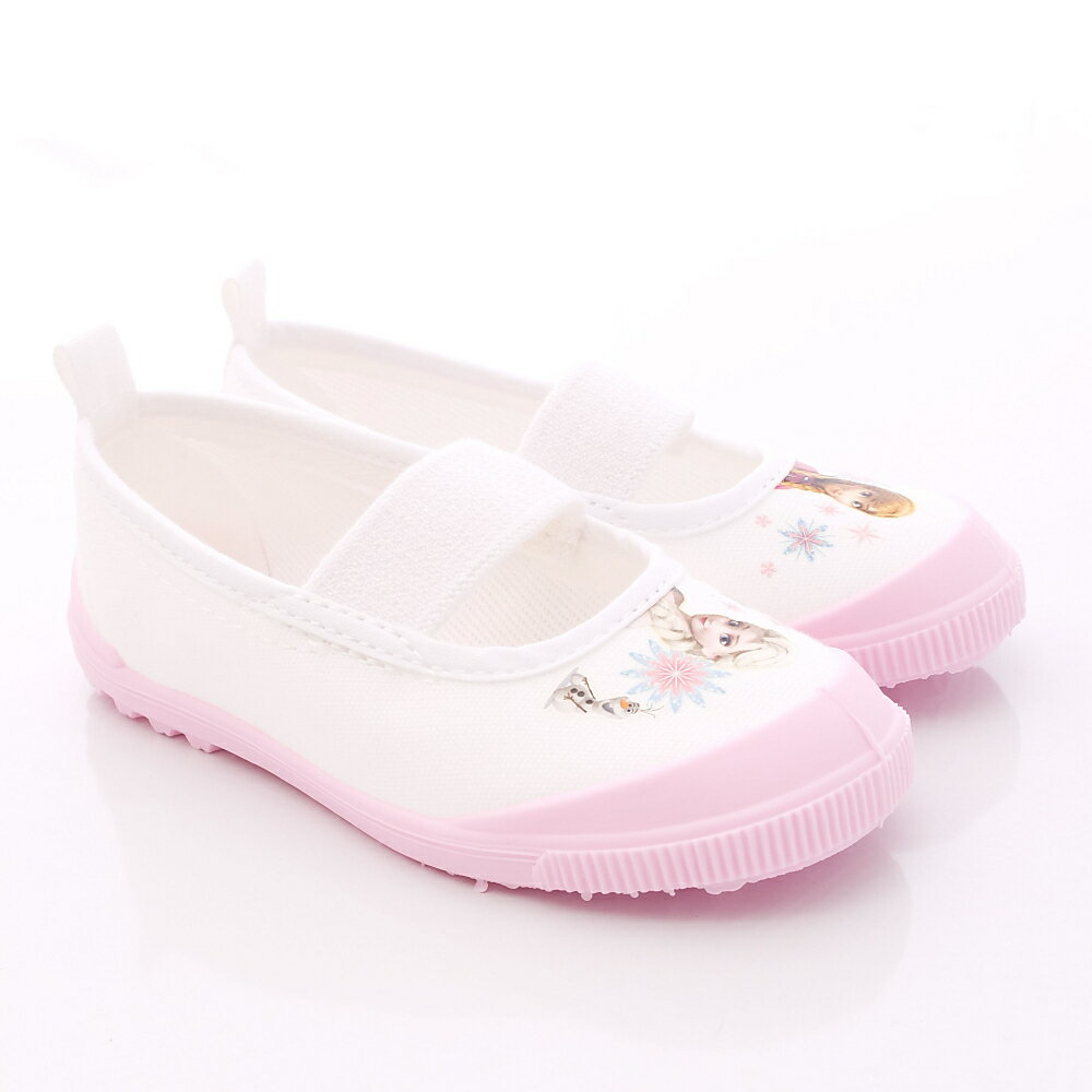 日本月星Moonstar機能童鞋迪士尼聯名系列日本製寬楦冰雪奇緣室內鞋款F014粉(中小童段) 1