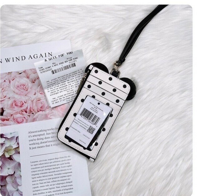 美國代購🇺🇸台灣現貨 kate spade  聯名款米妮證件套 證件掛繩 卡片鑰匙包