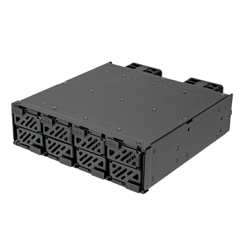 SilverStone 銀欣 FSM08-MS 5.25” 轉 8-Bay M.2 SSD 內接硬碟抽取盒/SST-FSM08B-MS