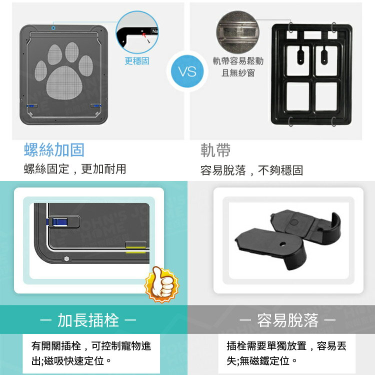 寵物紗窗門 多規格 優質尼龍網 防抓咬磁鐵定位 多功能寵物門 活動紗門 貓門狗門 貓洞狗洞【BE0209】《約翰家庭百貨 6