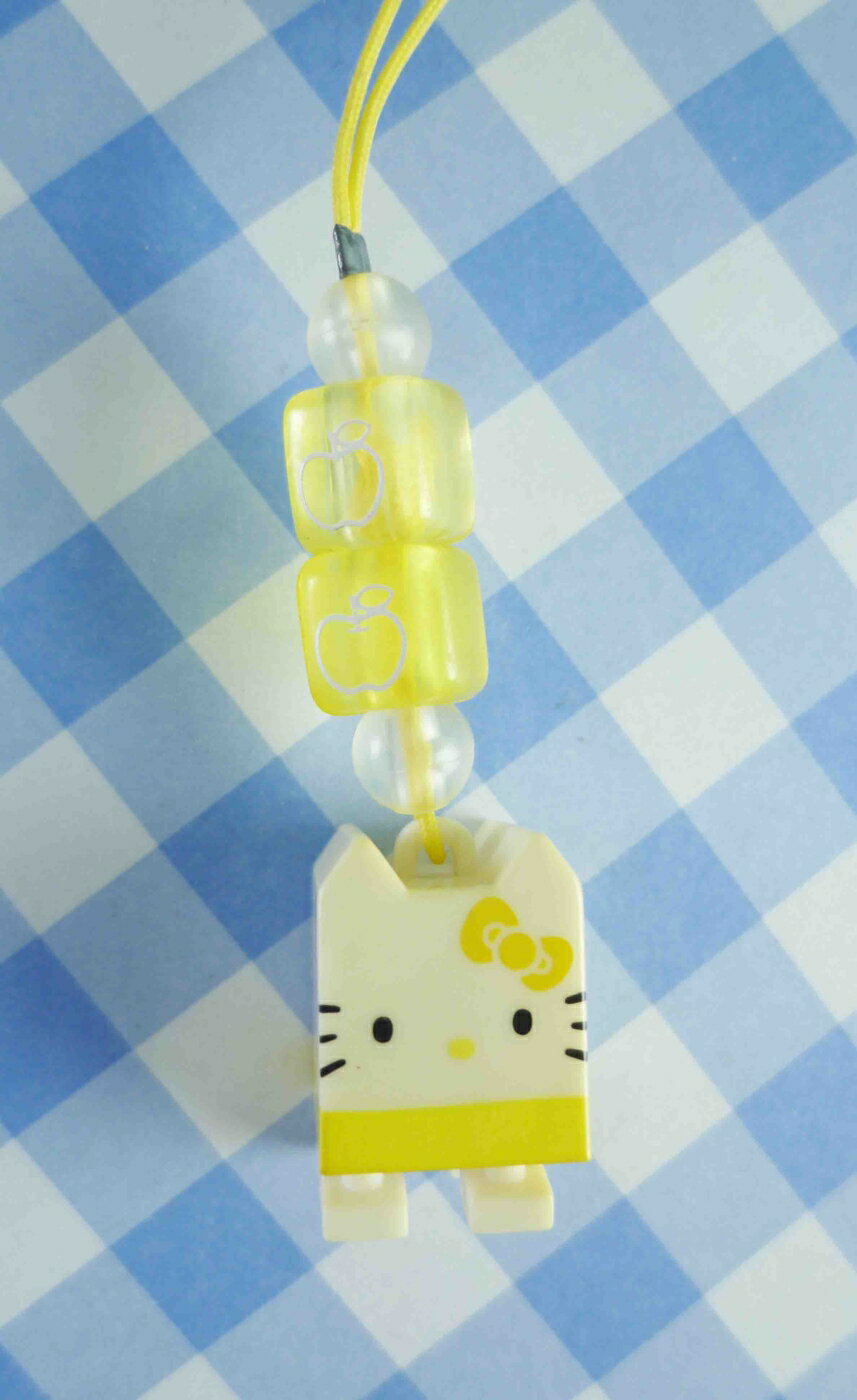 【震撼精品百貨】Hello Kitty 凱蒂貓 限定版手機吊飾-黃積木(串珠) 震撼日式精品百貨