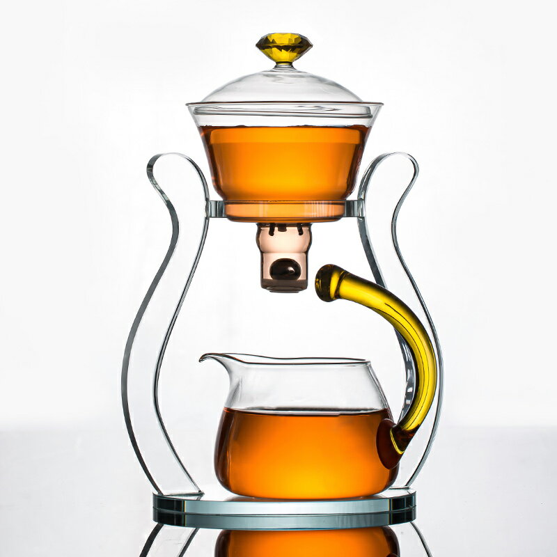 玻璃茶具套裝懶人自動泡茶神器家用透明功夫茶杯耐熱防燙吸磁茶壺