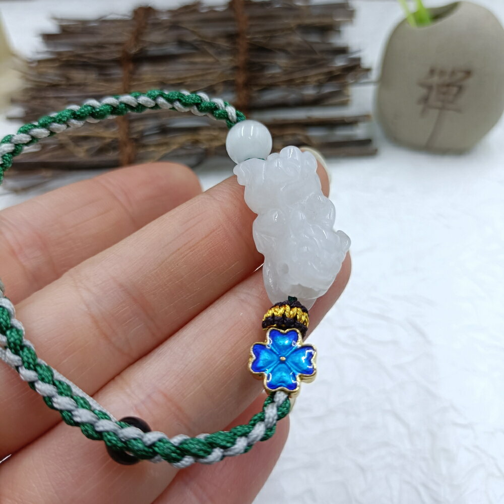 翡翠 A貨 豼貅手繩 避邪 保平安 招財
